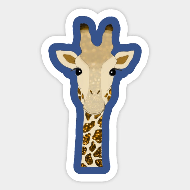 Golden Glitter Giraffe Sticker by tangerinetane